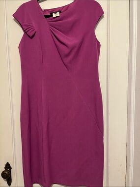 David Meister Magenta Midi Sheath Dress